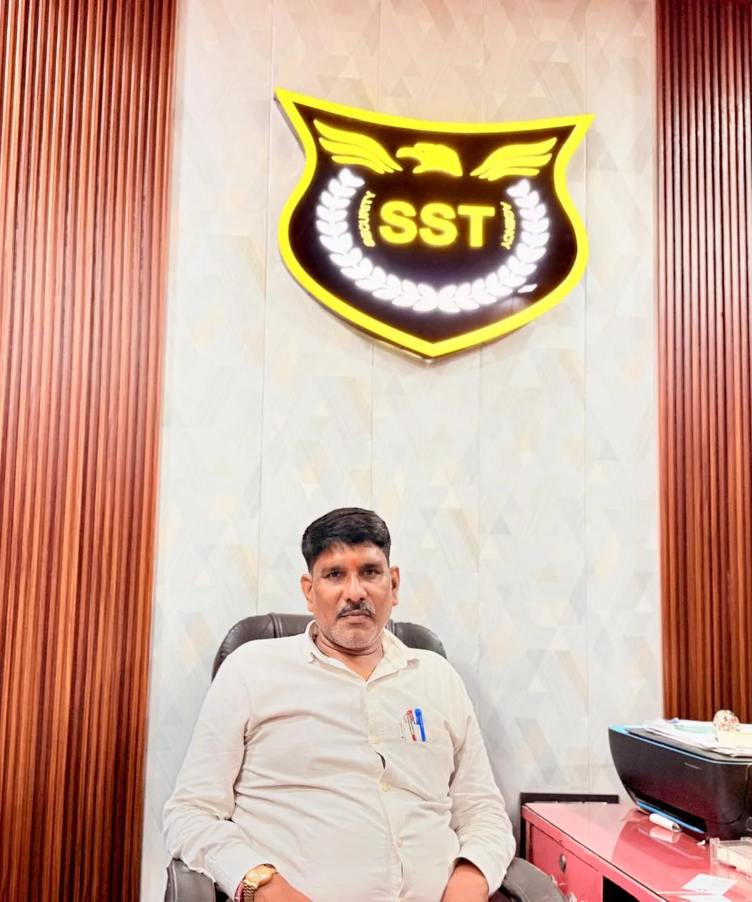 SST Security Agency managing director seated in the office