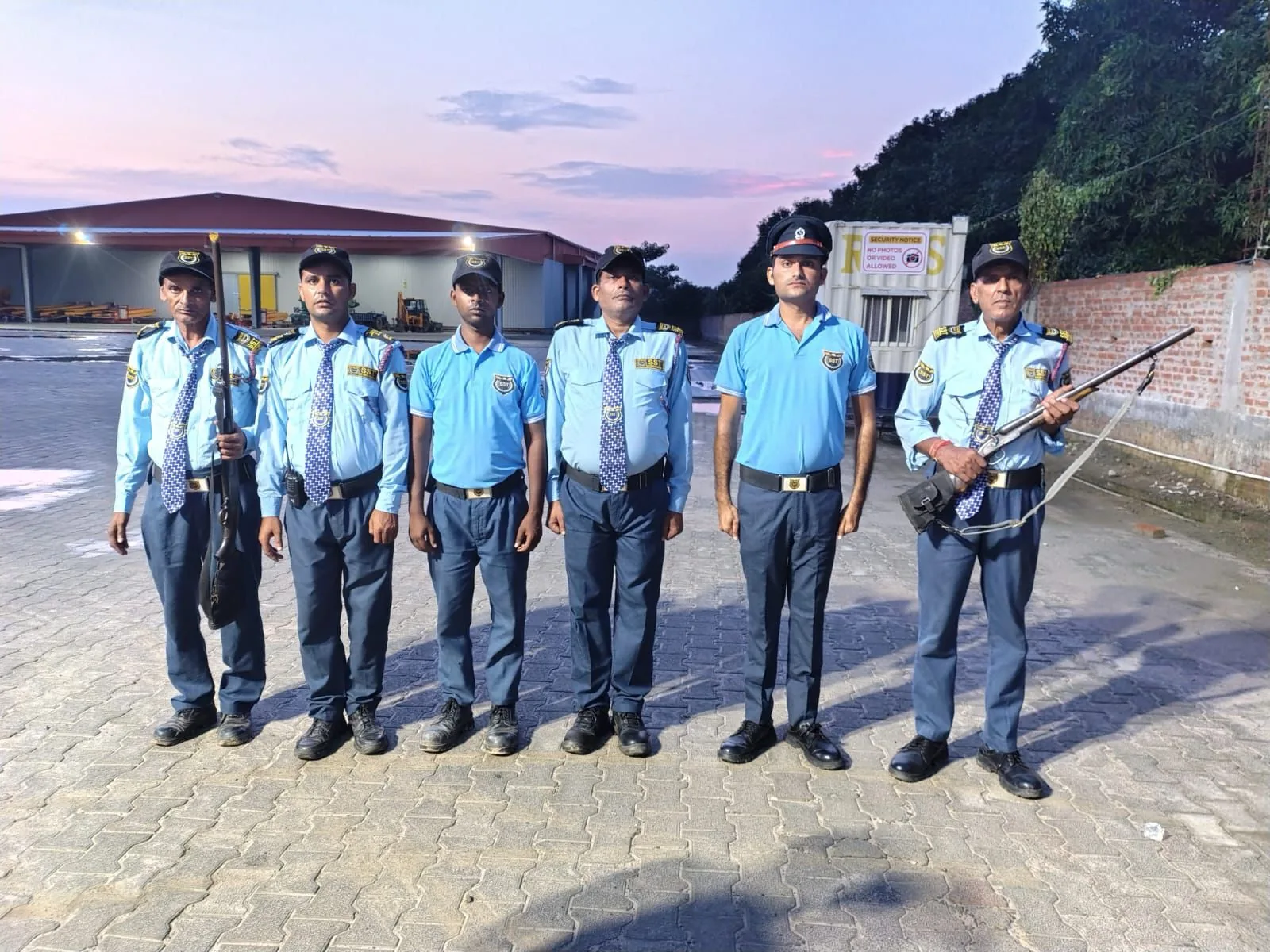 SST Security Agency team in uniform at an industrial premises