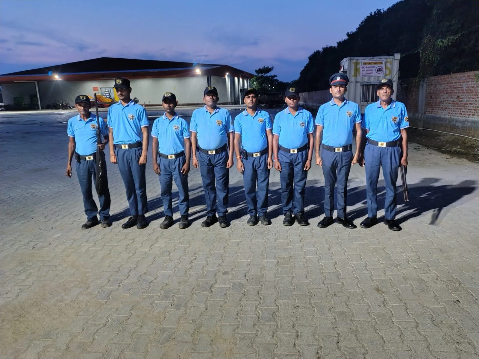 SST Security Agency team lineup during evening duty